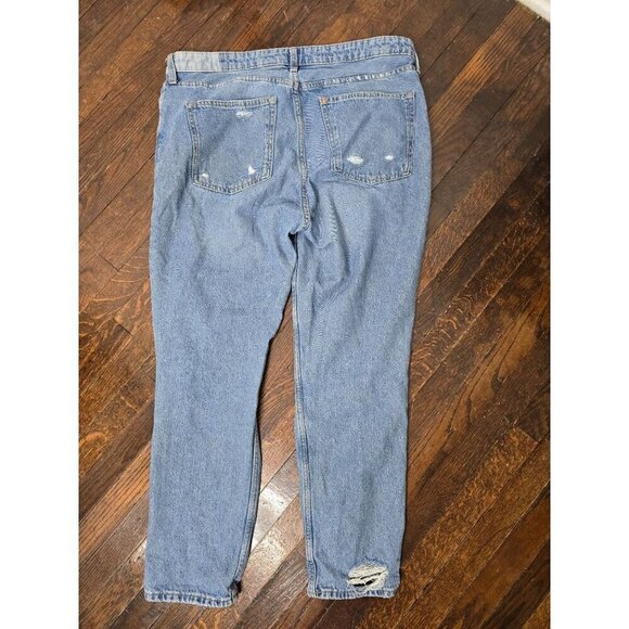 H&M Boyfriend Low Waist Distressed Jeans size 14 - Picture 9 of 12